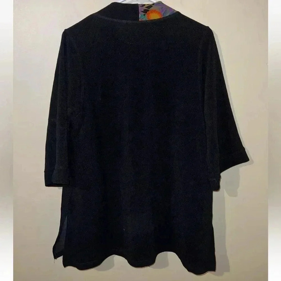 Soft Surroundings Lan Su Garden Wrap Cardigan Women's Size S Black - Picture 3 of 3